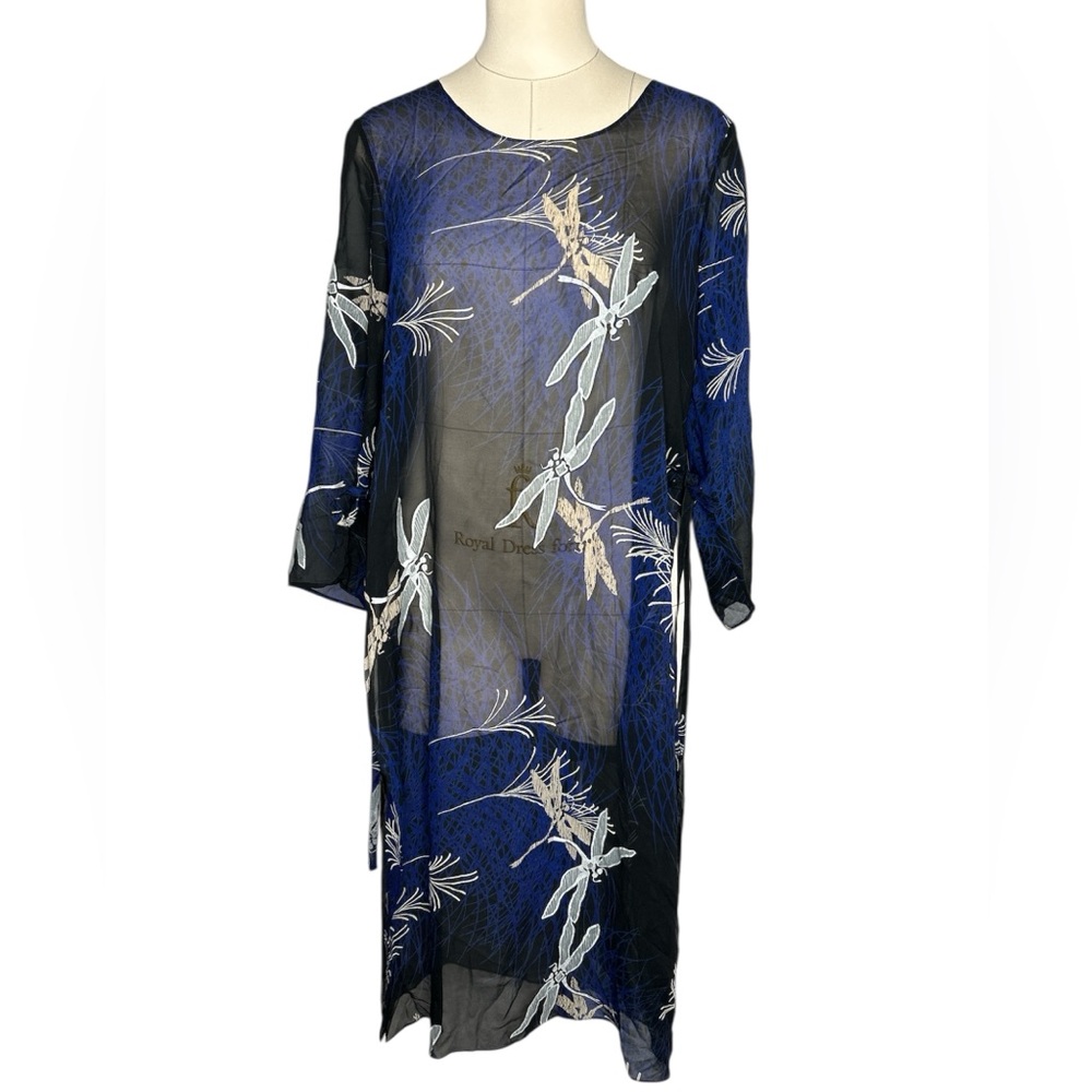 Harari silk dragonfly long sleeve tunic top